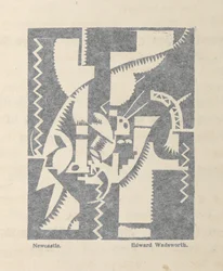 Newcastle av Edward Wadsworth från BLAST nr. 1, tidningen Vorticist