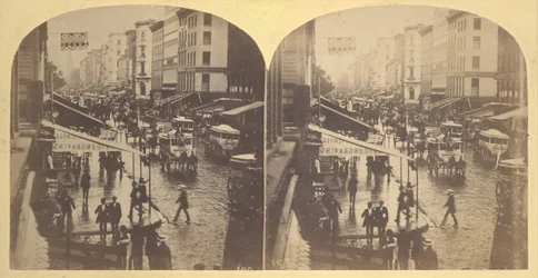 Broadway på en regnig dag, 1859.