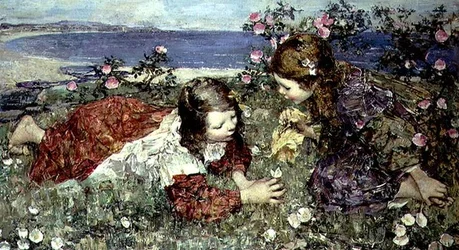 Fjärilar (olja på panel)
