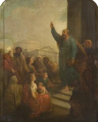 Saint Paul Preaching at Athens (studie för, eller reducerad kopia av altartavla för St Paul