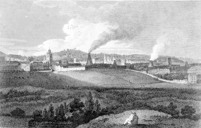 Vy över Bristol från Pile Hill, graverad av Heath, pub. av John Agg, 1809