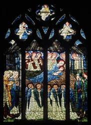 Harwarden, St Deiniol, Morris & Co., Edward Burne-Jones, The Nativity, 1898