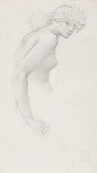 Studie av en kvinnlig figur, 1885.