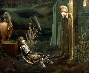 Sir Lancelots dröm vid den heliga grals kapell, 1896