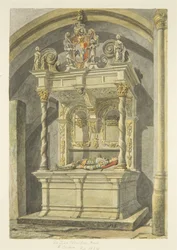 Monument till Sir John Newton, Bart., i Bristol Cathedral (penna och akvarell på papper)