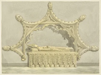 Tomb of Abbot Knowles, i Bristol Cathedral (penna och akvarell på papper)