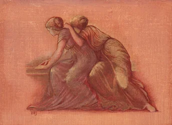 Figurer på en balkong (akvarell och gouache förhöjd med guld)