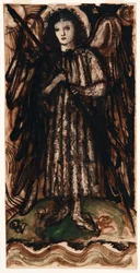 Love Reigning over the Elements, Design for Stained Glass, c.1860-62 (sepia och tvätt på papper)