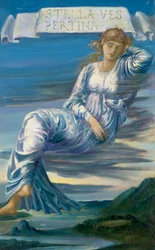 "Stella Vespertina" Allegori av Polstjärnan (Venus) Målning av Edward Burne-Jones (Burne Jones) (1833-1898) (prerafaelit)