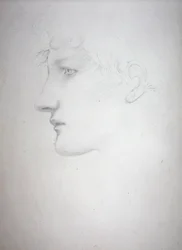 Study of a Head - Bessie Keane, c.1893 (penna på papper)