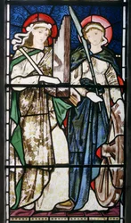 Bloxham, St Mary, Morris, Marshall, Faulkner & Co, Edward Burne-Jones, St Cecilia & St Catherine, 1869