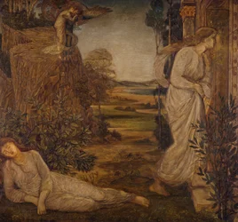 Amor och psyke - Palace Green Murals - Zephyrus som bär psyke till berget, 1881