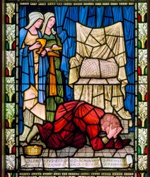 David Lamenting, ca 1896 (målat glas)
