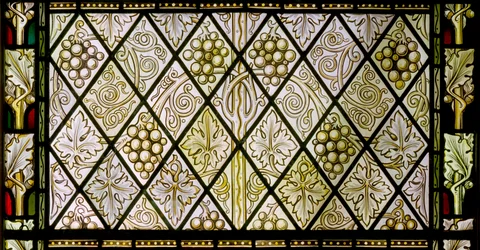 Detalj av ett målat glasfönster, c.1896
