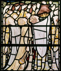 Elia and the Priests of Baal, detalj, 1863 (målat glas)