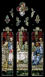 Fest i Simons hus, 1885 (målat glas)