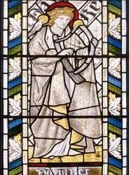 Kung David, detalj från östfönstret, 1866 (målat glas)