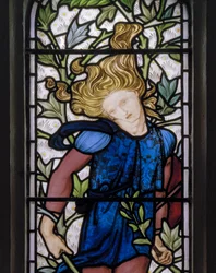 Knotty Ash, St John The Evangelist, Morris Marshall & Faulkner & Co, Edward Burne-Jones, Absalom detalj, 1872