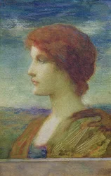Porträtt av Sarah Bernhardt (1844-1923) (pastell)