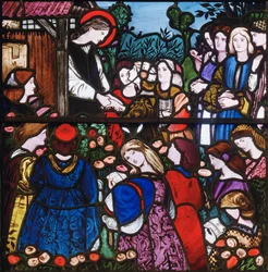 St Frideswide, detalj, 1859 (målat glas)
