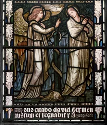 Bebådelsen, 1876 (målat glas)