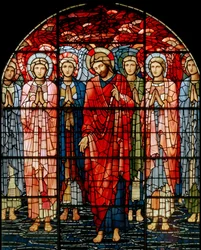 The Ascension Window, detalj, 1885 (målat glas)