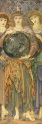The Days of Creation: The Third Day, 1870-76 (wc, gouache, skalguld och platinafärg på linneöverdragen panel)