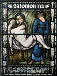 Gravläggningen, 1876 (målat glas)