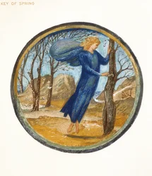 Blomsterboken: XI. Vårens nyckel, 1905 (litho med gouache på papper)