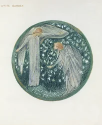 Blomsterboken: XXXIV. White Garden, 1905 (litho med gouache på papper)