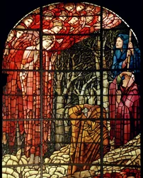 The Nativity Window, detalj, The Shepherds, 1888 (målat glas)