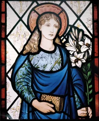 Jungfru Maria, 1882 (målat glas)