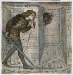 Theseus och Minotauren i labyrinten