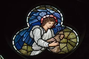 Wilden, All Saints, Morris & Co., Edward Burne-Jones, John Henry Dearle (1859-1932), Angels with Dulcimer, Angel Musicians, 1902-1914, Louisa, Alfred, The Baldwins, Premiärminister, Methodist, Worceste