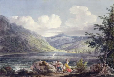 Haweswater, Westmoreland, ca 1795 (wc över grafit på vävt papper)