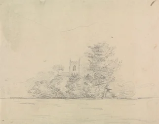 Landskap med kyrkan