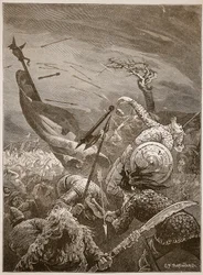 Death of Harold at the Battle of Hastings, illustration från "Cassell