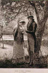 Hennes första erbjudande, graverat av W. I. Mosses, från The Illustrated London News, 23 juli 1881