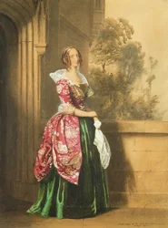 A Lady in her Costume Worn at the Eglinton Tournament, 1839 (penna och wc)