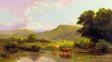 Scen vid floden Conwy, Betws-y-Coed, norra Wales