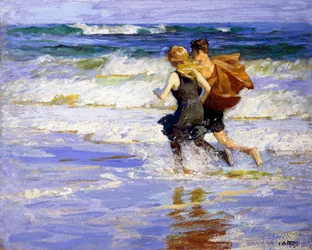På stranden