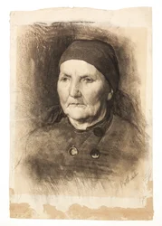 Studiehuvud (kvinna i halsduk)
