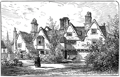 Dr John Halls hus, Stratford-upon-Avon, Warwickshire, 1885.