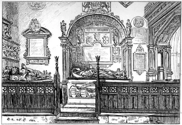 Bänken vid Clopton Church, Stratford-upon-Avon, Warwickshire, 1885.