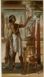 E.J Poynter, Tillbedjan av Ra ​​/ målning, 1867
