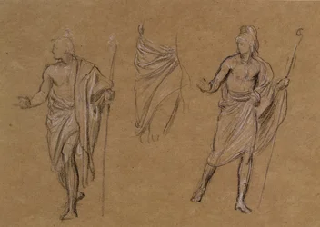 Studie av herdar, ca 1875 (krita på papper)