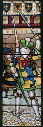 Kejsar Sigismunds landstigning i Dover 1416, detalj, 1864 (målat glas)