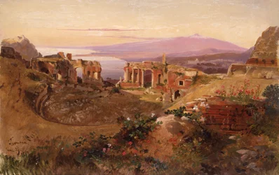 En vy över Taormina, Sicilien