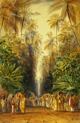 Figurer på en väg nära Galle, Ceylon,