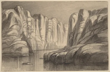 Flod som slingrar sig genom en klippformation (Philae, Egypten)